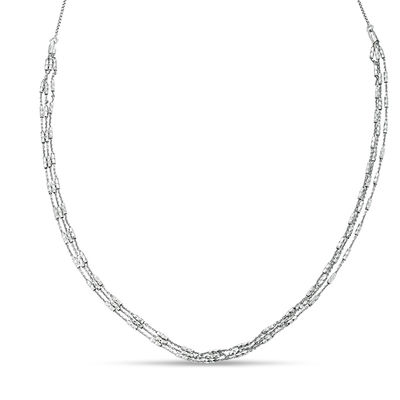 Multi-Strand Bar Station Bolo Necklace in Sterling Silver - 28"