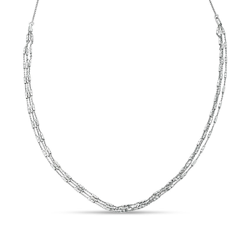 Main Image 1 of Multi-Strand Bar Station Bolo Necklace in Sterling Silver - 28"
