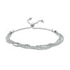 Thumbnail Image 1 of Multi-Strand Sparkle Bead Bolo Bracelet in Sterling Silver - 9.25"