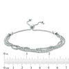 Thumbnail Image 1 of Multi-Strand Sparkle Bead Bolo Bracelet in Sterling Silver - 9.25"