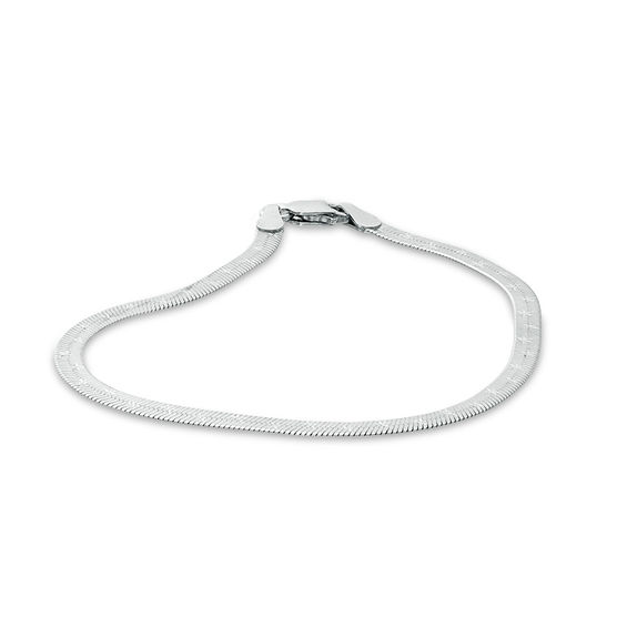 Made in Italy 040 Gauge Herringbone Chain Bracelet in Sterling Silver - 7.5"