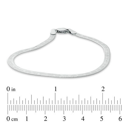 Made in Italy 040 Gauge Herringbone Chain Bracelet in Sterling Silver - 7.5"