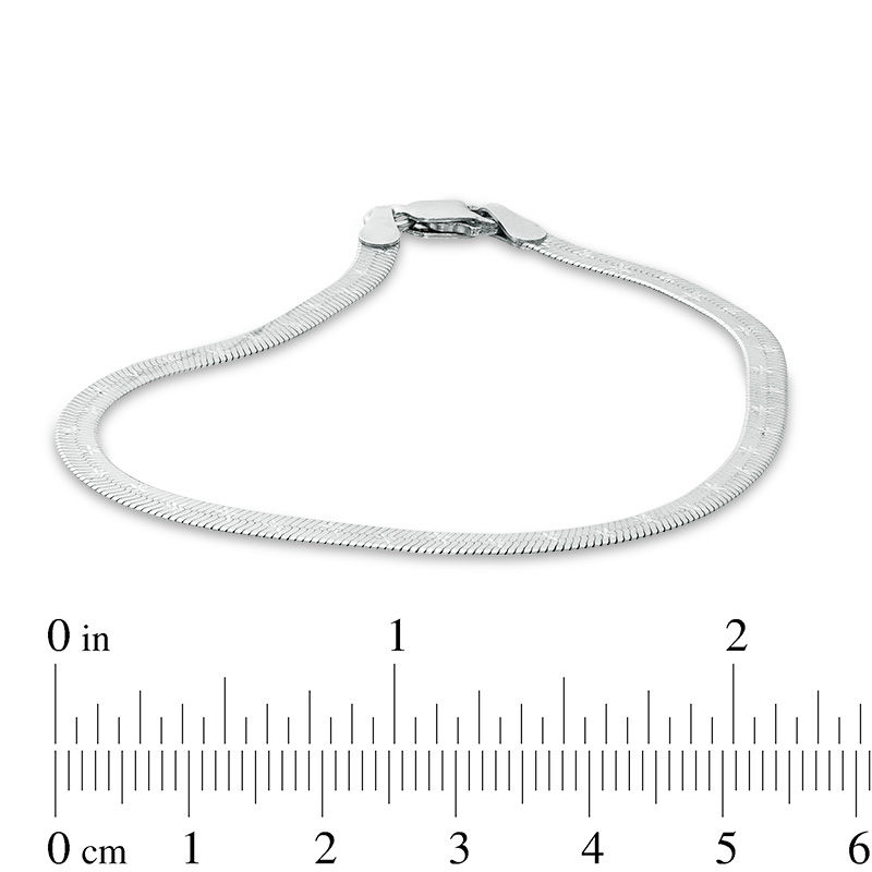 Made in Italy 040 Gauge Herringbone Chain Bracelet in Sterling Silver - 7.5"