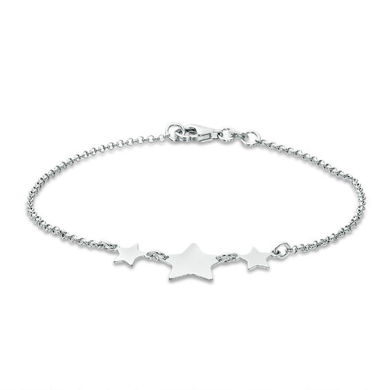Triple Star Bracelet in Sterling Silver - 7.5"