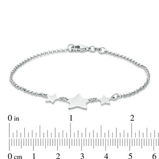 Triple Star Bracelet in Sterling Silver - 7.5"