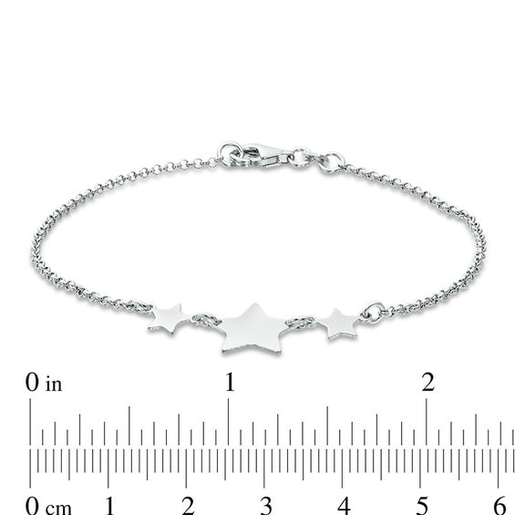 Triple Star Bracelet in Sterling Silver - 7.5"