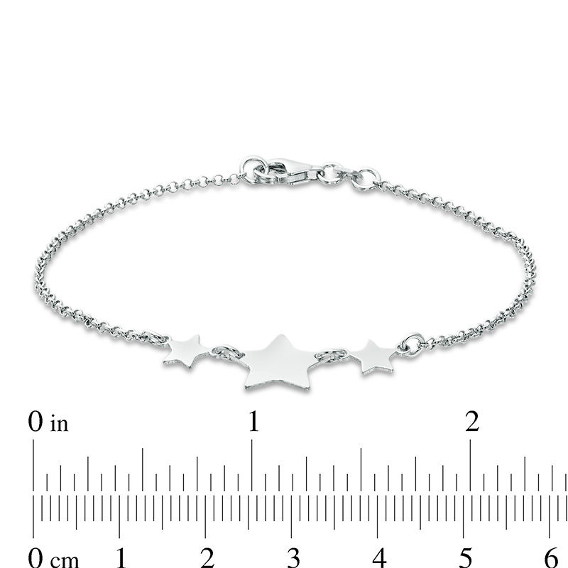 Main Image 2 of Triple Star Bracelet in Sterling Silver - 7.5"