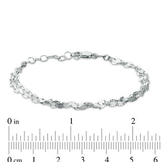035 Gauge Multi-Strand Hammered Bracelet in Sterling Silver - 7.5"