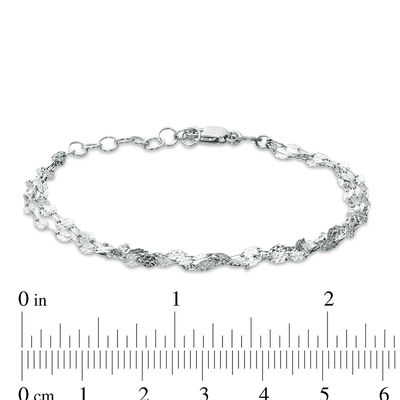 035 Gauge Multi-Strand Hammered Bracelet in Sterling Silver - 7.5"