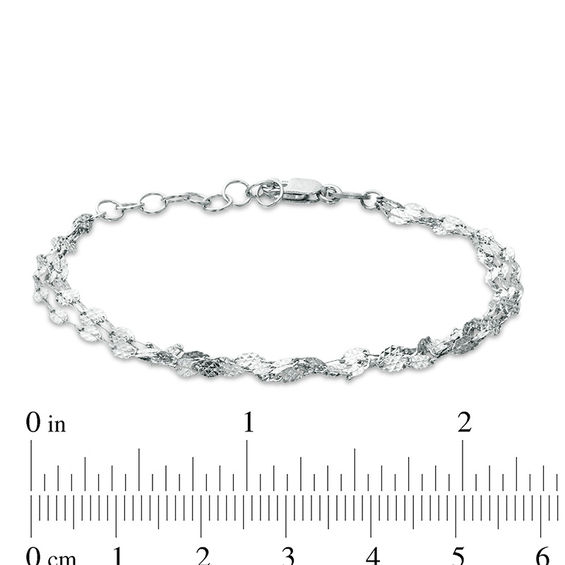 035 Gauge Multi-Strand Hammered Bracelet in Sterling Silver - 7.5"