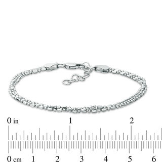 120 Gauge Alternating Multi-Shaped Beads Bracelet in Sterling Silver - 7.5"
