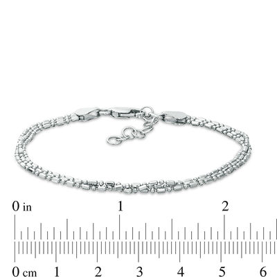 120 Gauge Alternating Multi-Shaped Beads Bracelet in Sterling Silver - 7.5"