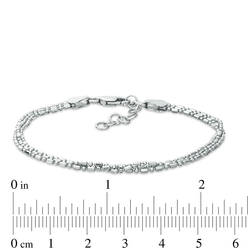 Main Image 2 of 120 Gauge Alternating Multi-Shaped Beads Bracelet in Sterling Silver - 7.5"