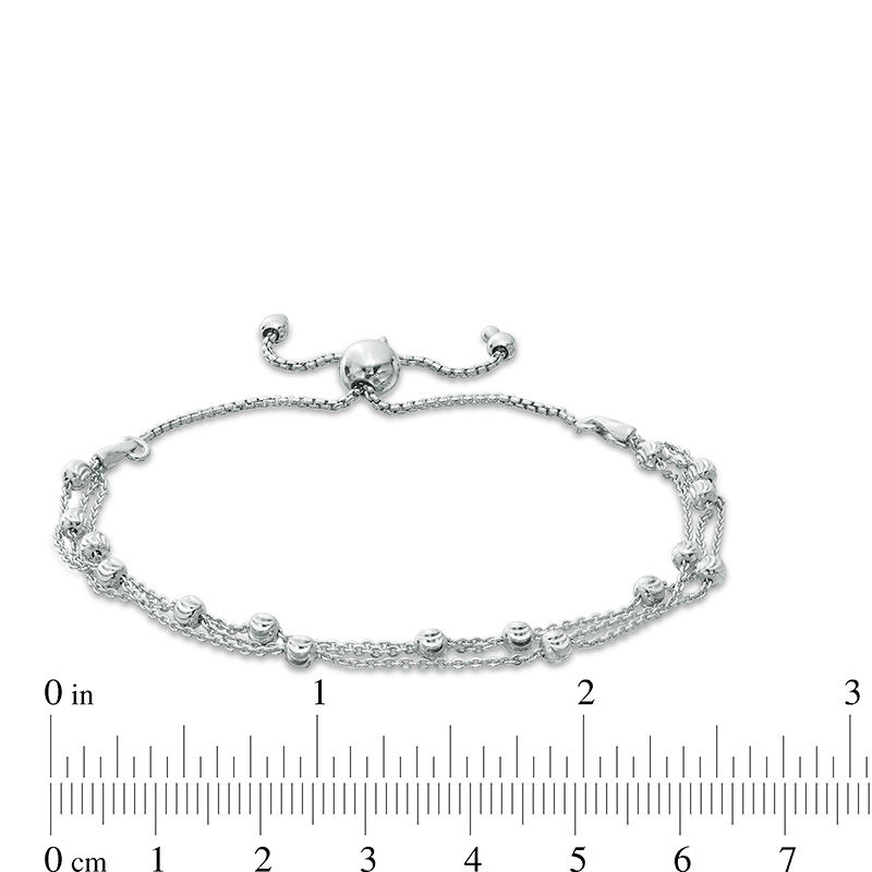 Main Image 2 of Diamond-Cut Bead Multi-Strand Bolo Bracelet in Sterling Silver - 9.25"