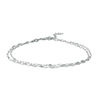 Made in Italy 035 Gauge Diamond-Cut Double Strand Valentino Chain Anklet in Sterling Silver - 10"