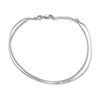 Thumbnail Image 1 of Double Strand Box and Snake Chain Anklet in Sterling Silver - 10"