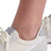 Thumbnail Image 3 of Made in Italy Cubic Zirconia Station Anklet in Solid Sterling Silver - 10"