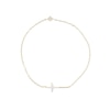 Thumbnail Image 2 of 10K Solid Gold CZ Sideways Cross Anklet