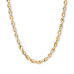 032 Gauge Rope Chain Necklace in 10K Hollow Gold - 24&quot;