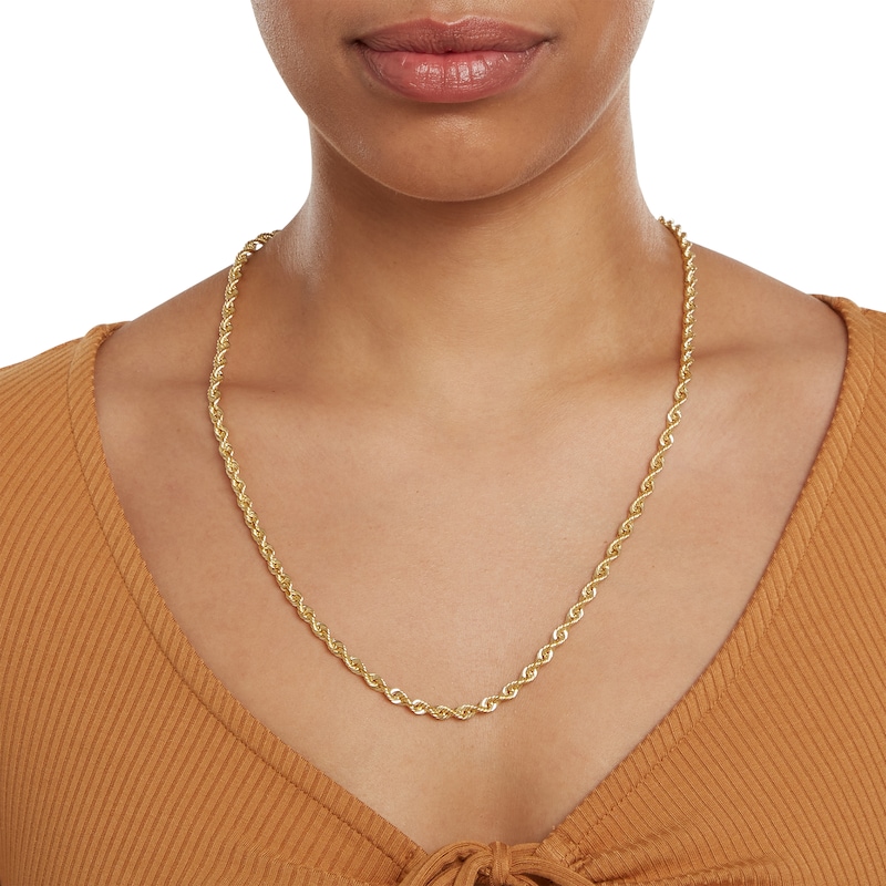 10K Hollow Gold Rope Chain - 24"