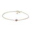 Thumbnail Image 1 of Simulated Turquoise and Red Cubic Zirconia Evil Eye Anklet in 10K Gold - 10"