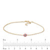 Thumbnail Image 2 of Simulated Turquoise and Red Cubic Zirconia Evil Eye Anklet in 10K Gold - 10"