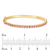 Thumbnail Image 2 of Child's Pink Crystal Hinged Bangle in Brass with 18K Gold Plate - 5.9"