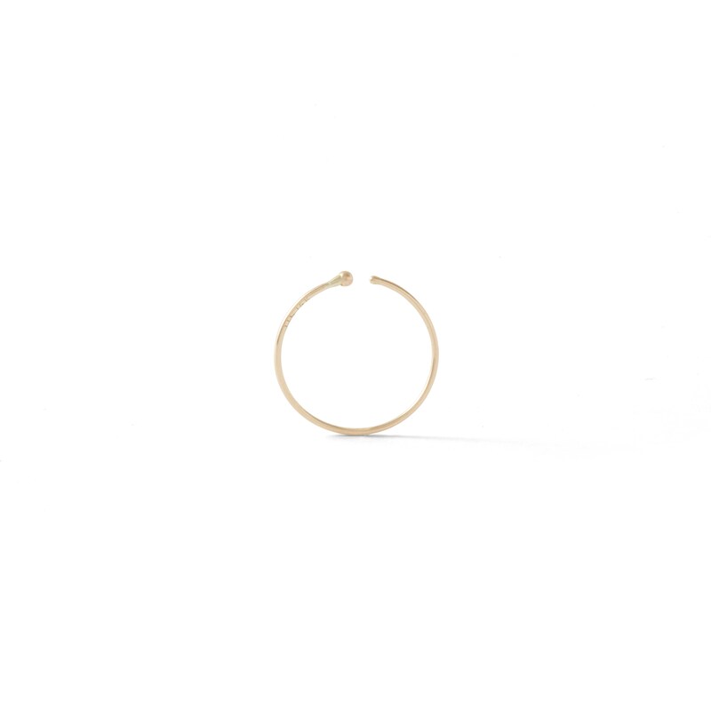 14K Semi-Solid Gold Nose Ring - 24G 7/16"