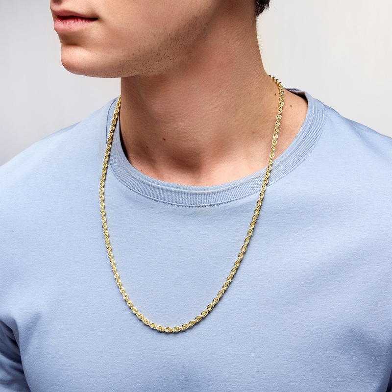 Main Image 2 of 10K Hollow Gold Rope Chain - 26"