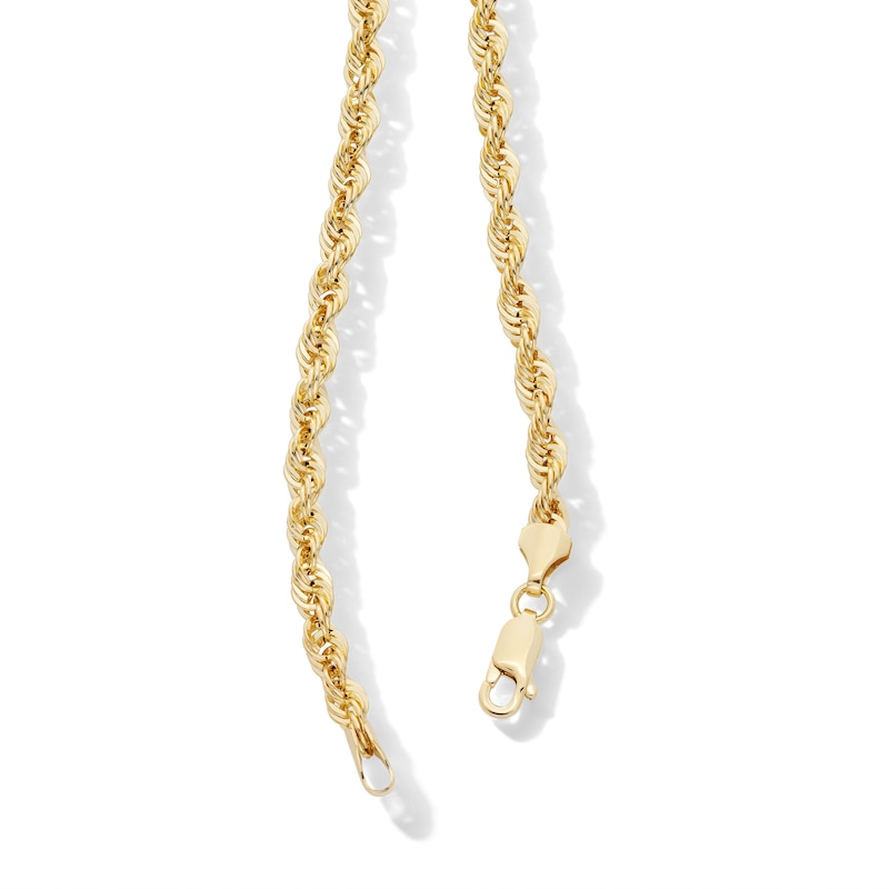 Main Image 4 of 10K Hollow Gold Rope Chain - 26"