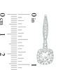 Thumbnail Image 2 of 6mm Cubic Zirconia Cushion Frame Vintage-Style Drop Earrings in Sterling Silver