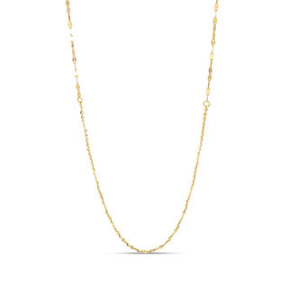 10K Gold Diamond-Cut Forzatina Cable Chain Necklace - 36"