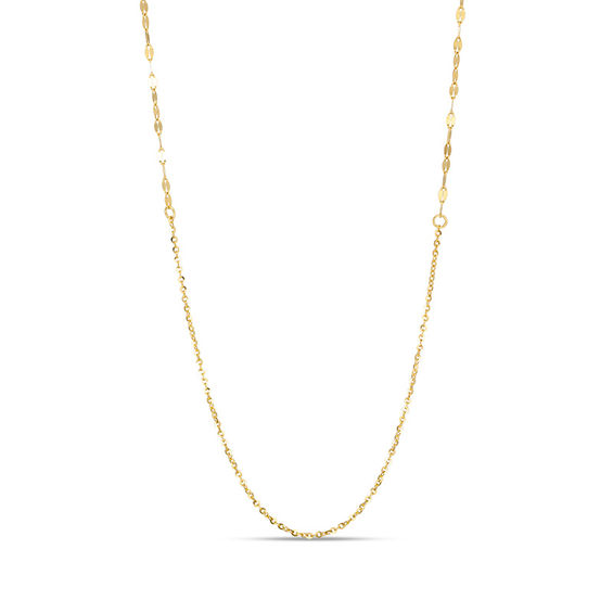 10K Gold Diamond-Cut Forzatina Cable Chain Necklace - 36"