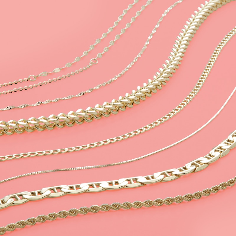 Main Image 2 of 10K Gold Diamond-Cut Forzatina Cable Chain Necklace - 36"