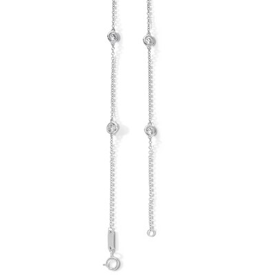 Sterling Silver CZ Bezel-Set Station Necklace - 18"