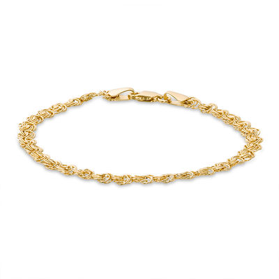 040 Gauge Rosetta Chain Bracelet in 10K Gold - 7.5"