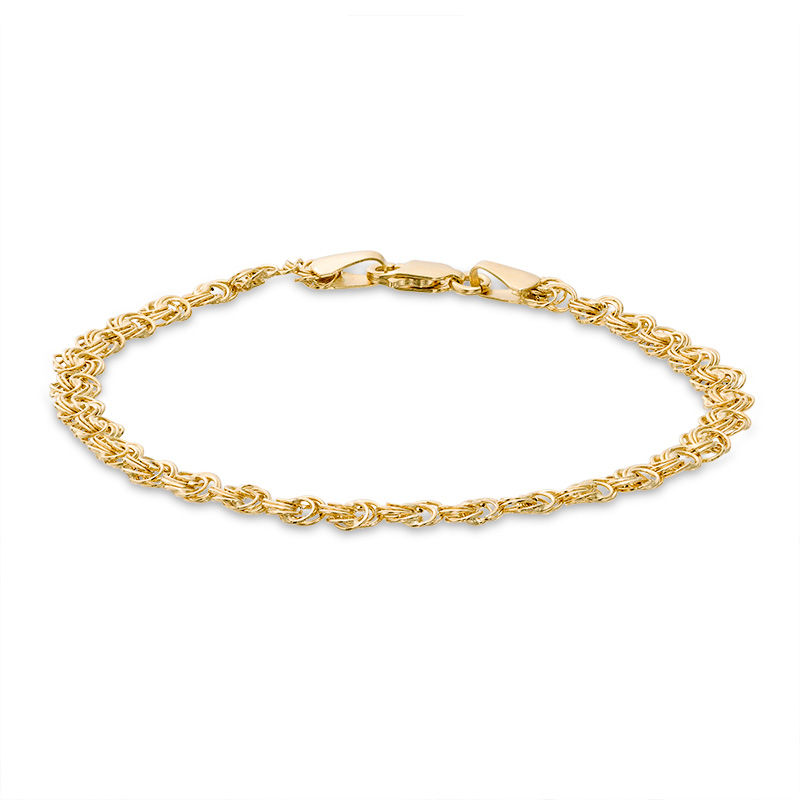 040 Gauge Rosetta Chain Bracelet in 10K Gold - 7.5"