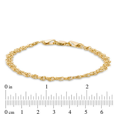 040 Gauge Rosetta Chain Bracelet in 10K Gold - 7.5"