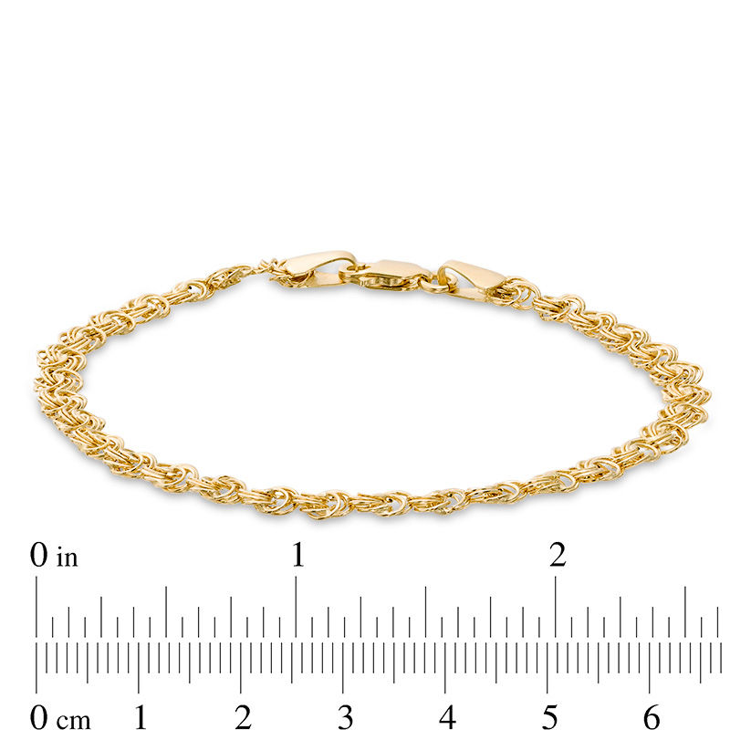 040 Gauge Rosetta Chain Bracelet in 10K Gold - 7.5"