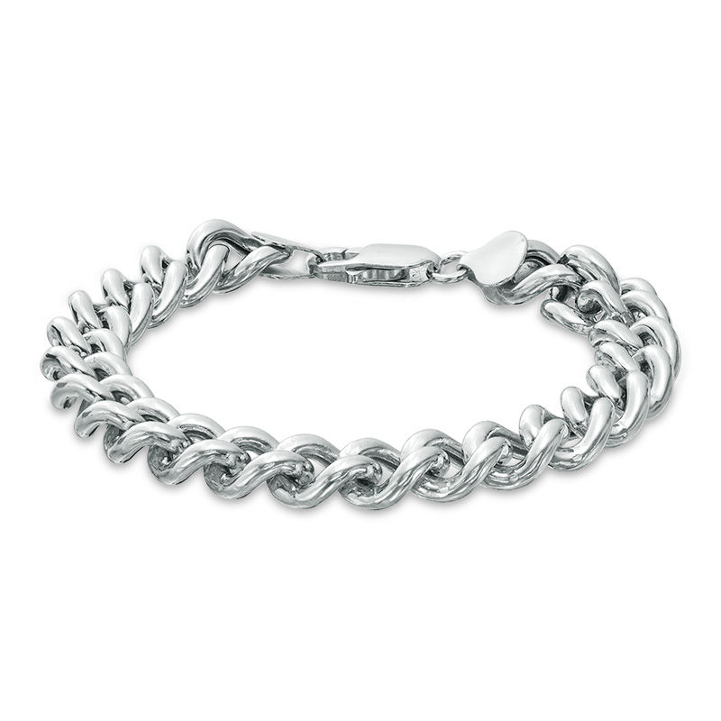 Main Image 1 of 250 Gauge Chunky Curb Chain Bracelet in Sterling Silver - 7.5"