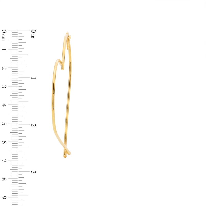 Main Image 3 of Made in Italy 50mm Heart-Shaped Hoop Earrings in 10K Gold Tube