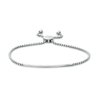 Diamond-Cut Bar Bolo Bracelet in Sterling Silver - 9"