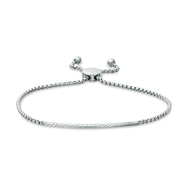 Diamond-Cut Bar Bolo Bracelet in Sterling Silver - 9"