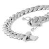 Cubic Zirconia 10mm Curb Chain Bracelet in Solid Sterling Silver - 8.5"