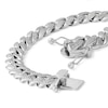 Thumbnail Image 2 of Cubic Zirconia 10mm Curb Chain Bracelet in Solid Sterling Silver - 8.5"