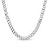 Thumbnail Image 0 of Cubic Zirconia 7mm Curb Chain Necklace in Sterling Silver
