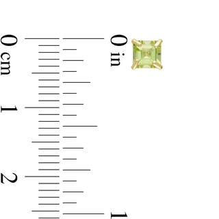 4mm Princess-Cut Peridot Solitaire Stud Earrings in 10K Gold