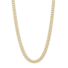 Made in Italy 140 Gauge Miami Curb Chain Necklace in 10K Semi-Solid Gold - 22&quot;