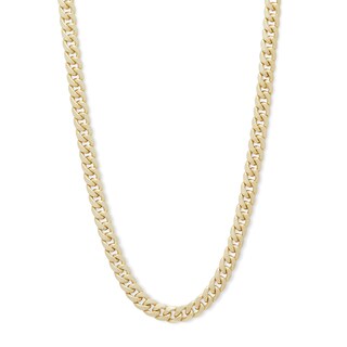 10K Semi-Solid Gold Miami Curb Chain - 22"