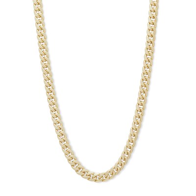 10K Semi-Solid Gold Miami Curb Chain - 22"